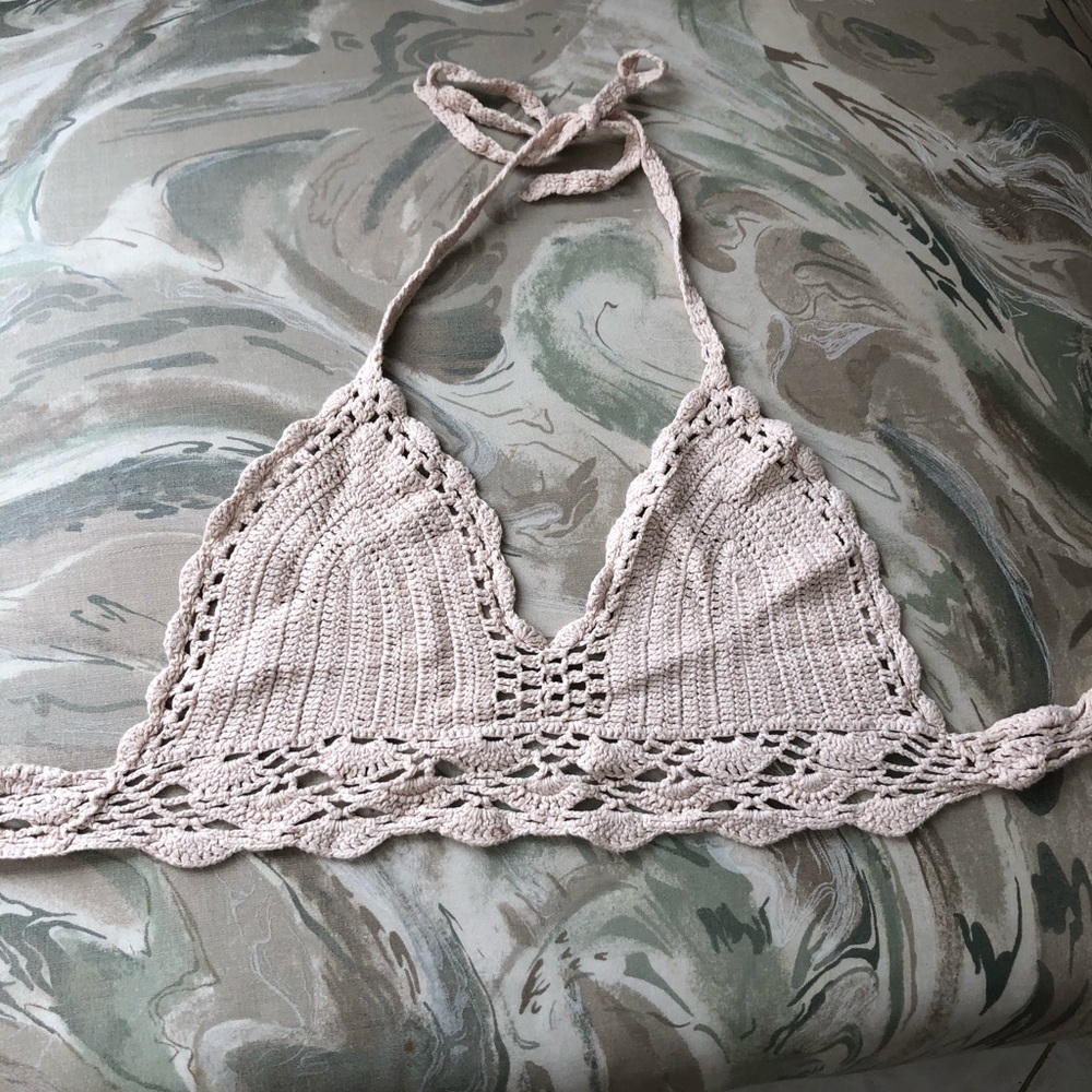 Beige knit bra S